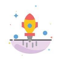 Astronomy Rocket Space Fly Abstract Flat Color Icon Template vector