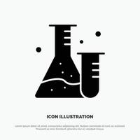 Flask Tube Lab Science solid Glyph Icon vector
