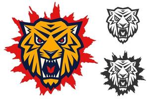 logo con cabeza de tigre vector