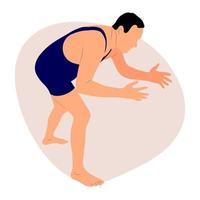 Silhouette of a wrestler, figure of a male athlete. Greco Roman, freestyle, classical wrestling. vector