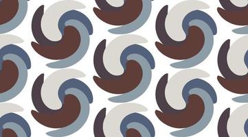 Seamless pattern of simple shape. Brown, gray and beige twist, waves, curls, on a white background. Vector illustration