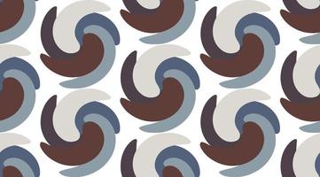 Seamless pattern of simple shape. Brown, gray and beige twist, waves, curls, on a white background. Vector illustration