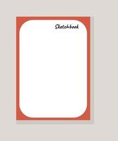 Page for notebook red sketchbook. Vector illustration