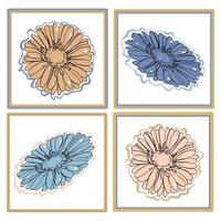 Decorative frames with gerbera flowers vector