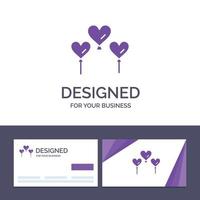 Creative Business Card and Logo template Heart Balloon Love Vector Illustration