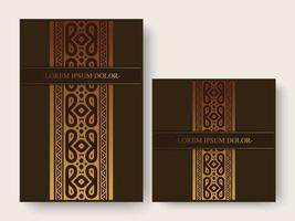 Luxury geometric pattern flyer text design vector