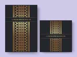 Luxury geometric pattern flyer text design vector