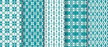Collection flat ornament line pattern design vector