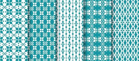 Collection flat ornament line pattern design vector