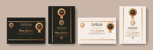 Achievement certificate best award diploma set vector