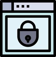 Internet Password Shield Web Security  Flat Color Icon Vector icon banner Template