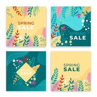 Flat design spring sale post vector