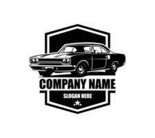 Muscle car silhouette logo vector concept badge emblem isolated