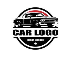 Vintage American Muscle Car Vector Silhouette