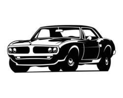 vector del logotipo de la silueta del coche muscular aislado. concepto de insignia de emblema