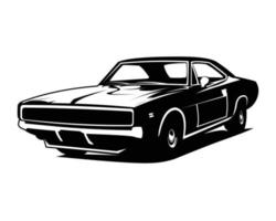 vector de coche muscular desde el lateral. mejor para insignias, emblema negro aislado en el diseño