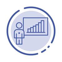 Graph Business Chart Efforts Success Blue Dotted Line Line Icon vector