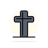 Celebration Christian Cross Easter Abstract Circle Background Flat color Icon vector