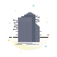 Building Technology Smart City Connected internet Flat Color Icon Vector