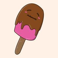 illustration of ice cream kawaii food vector