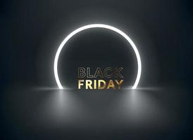 Black Friday Sale. Banner, poster, logo golden color on dark background. vector