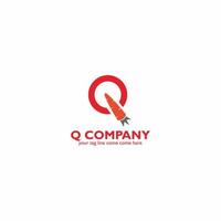 Letter Q Negative Space Logo Design Template vector