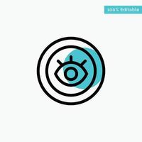 Eye Service Support Technical turquoise highlight circle point Vector icon