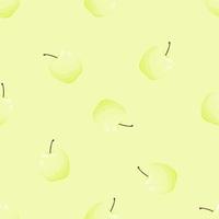Fresh green apples isolated on green background. vector