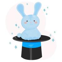 Magic hat and rabbit color vector