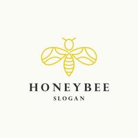 Honey bee logo icon design template vector