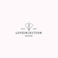 Love injection logo icon flat design template vector