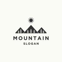 Mountain logo icon flat design template vector