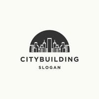 City building logo icon flat design template vector