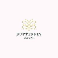 Butterfly logo icon flat design template vector