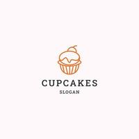 Cup cake logo icon design template vector illustration