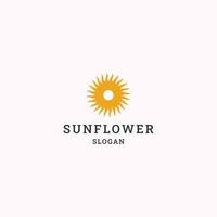 Sun flower logo icon design template vector illustration