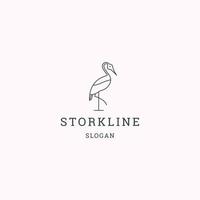 Stork logo icon flat design template vector