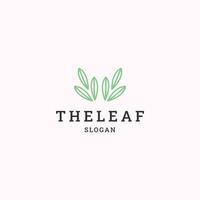 The leaf logo icon flat design template vector