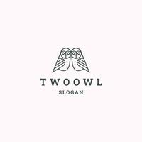 Two owl logo icon design template vector