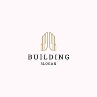 Building logo icon flat design template vector