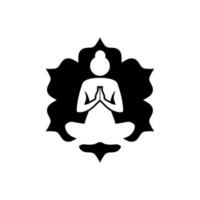 Yoga icon vector. relaxation meditation, mindfulness, concentration vector