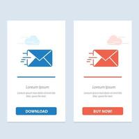 Email Mail Message  Blue and Red Download and Buy Now web Widget Card Template vector