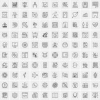 Pack of 100 Universal Line Icons for Mobile and Web vector