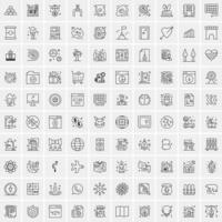 paquete de 100 iconos de líneas universales para móviles y web vector