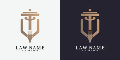 lawyer logo design with letter y creative concept premium vector