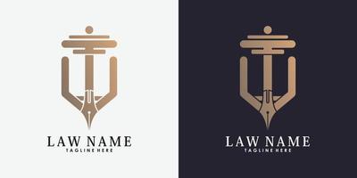 lawyer logo design with letter i creative concept premium vector