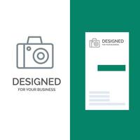 Camera Photo Studio Grey Logo Design and Business Card Template vector