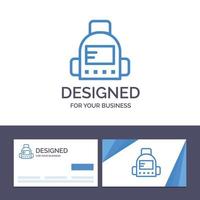 Creative Business Card and Logo template Bag School Education Vector Illustration