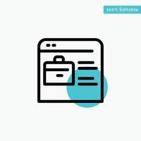 Bag Find Job Job Website Online Portfolio turquoise highlight circle point Vector icon