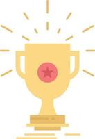 award trophy prize win cup Flat Color Icon Vector